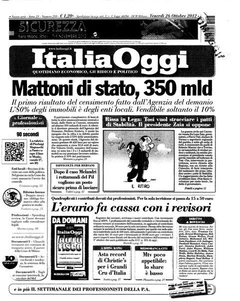 Italia oggi : quotidiano di economia finanza e politica